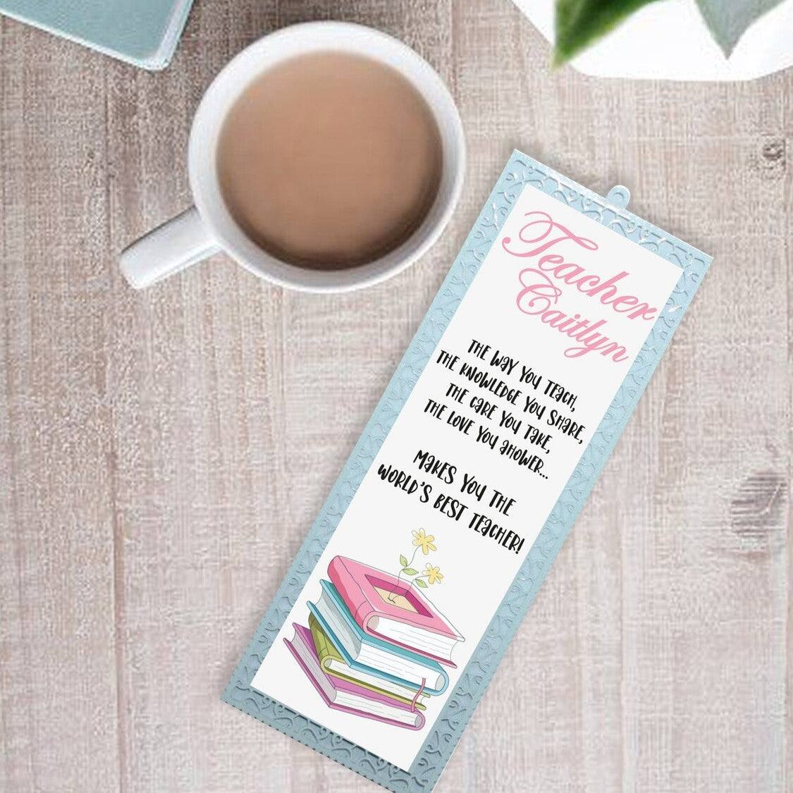 Personalised Metal Bookmark from Happy Look | South Africa – Acknowledges the contributions of teachers. Perfect for End of Year gifts and customisable with a name. A thoughtful gift that brings joy and lasting memories. Shop now!