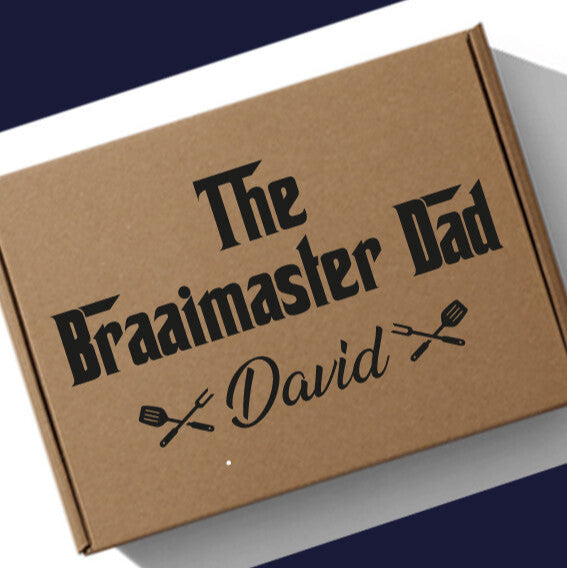 Personalised Braaimaster Dad Box from Happy Look | South Africa – Unique gift for any dad. Perfect for Father’s Day and customisable with a name. A thoughtful gift that brings joy and lasting memories. Shop now!