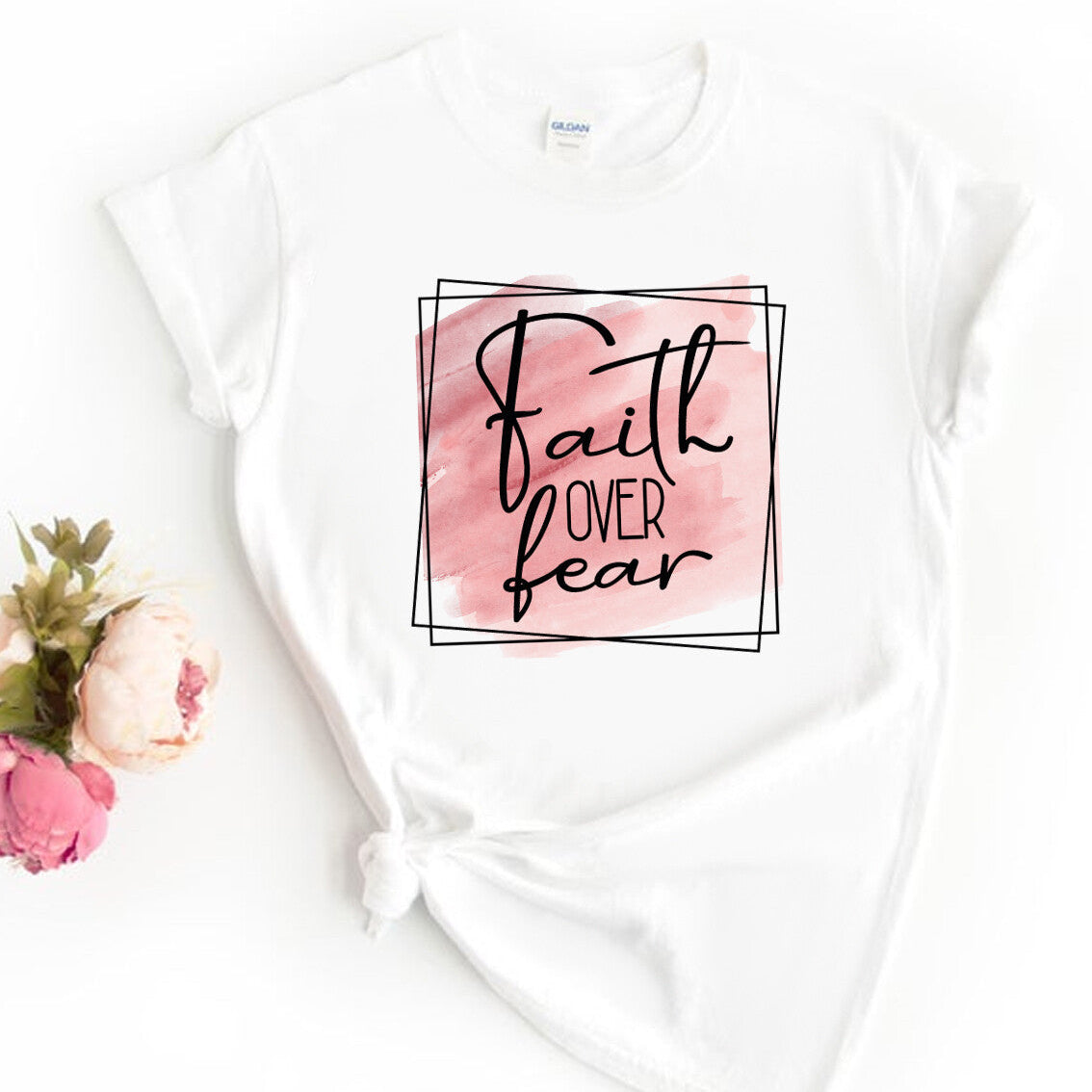 Personalised Faith Over Fear T-Shirt from Happy Look | South Africa β Featuring an encouraging message on a painted background. Perfect for everyday wear and customisable with your choice of name or message. A thoughtful gift that brings joy and lasting memories. Shop now!