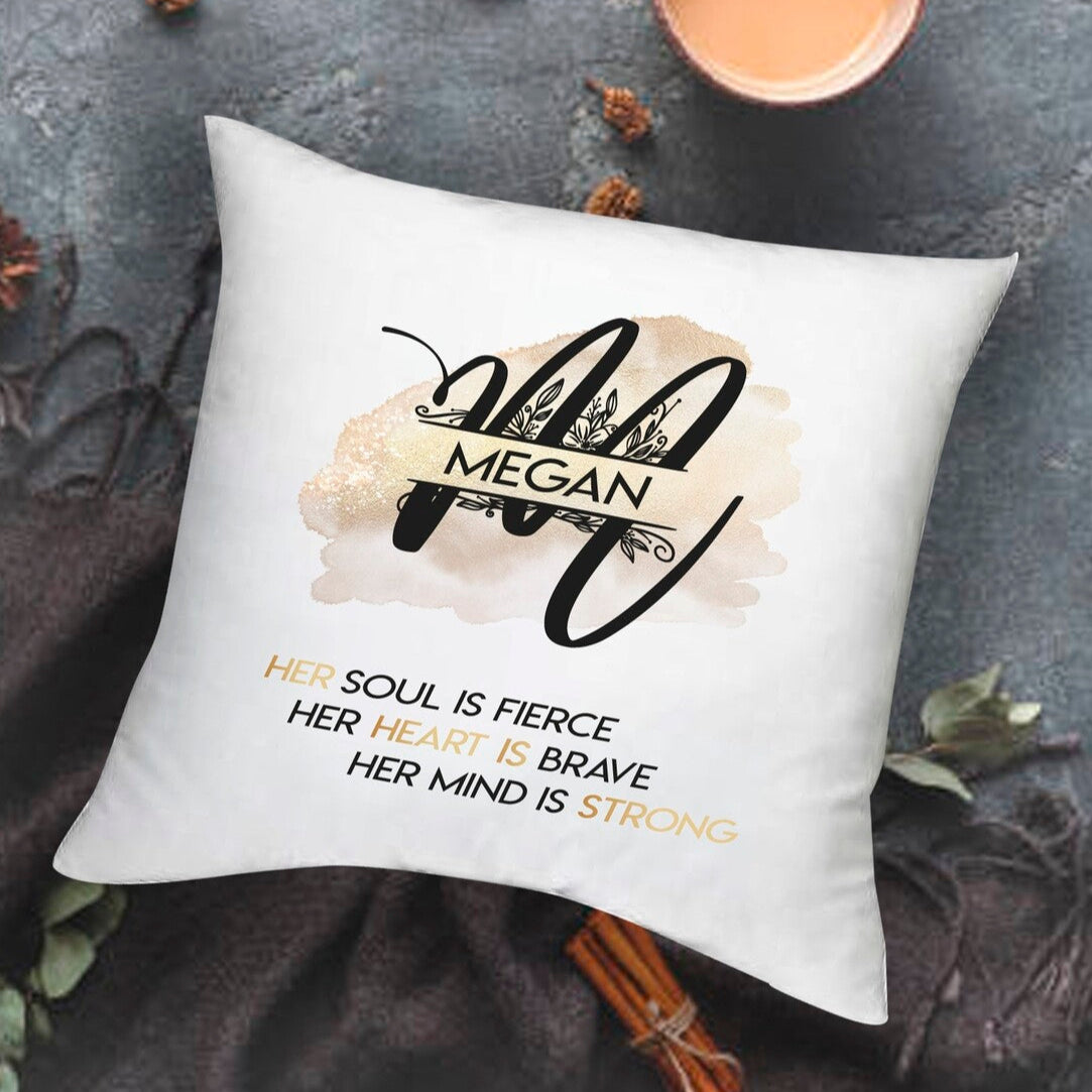 Personalised Inspirational Cushion from Happy Look | South Africa – Features an empowering quote with a custom name. Perfect for encouragement and customisable with any name. A thoughtful gift that brings joy and lasting memories. Shop now!