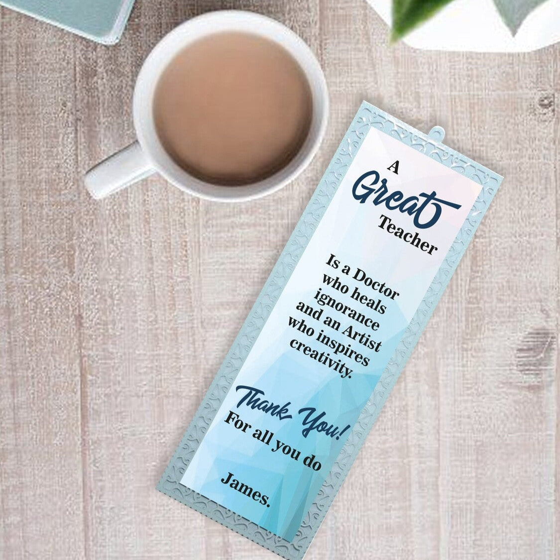 Personalised Metal Bookmark from Happy Look | South Africa – Celebrates the impactful role of teachers. Perfect for Thank You gifts and customisable with a name. A thoughtful gift that brings joy and lasting memories. Shop now!