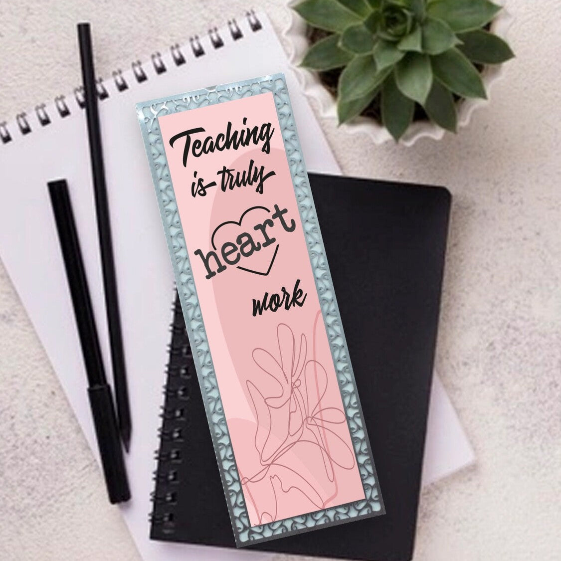 Personalised Metal Bookmark from Happy Look | South Africa – Features a motivational quote for teachers. Perfect for Teacher Appreciation Day and customisable with a name. A thoughtful gift that brings joy and lasting memories. Shop now!