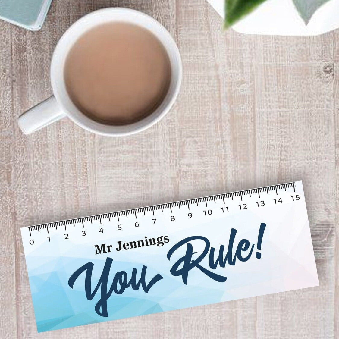 Personalised MDF Ruler from Happy Look | South Africa – Featuring an uplifting message for a teacher. Perfect for any occasion and customisable with names. A thoughtful gift that brings joy and lasting memories. Shop now!