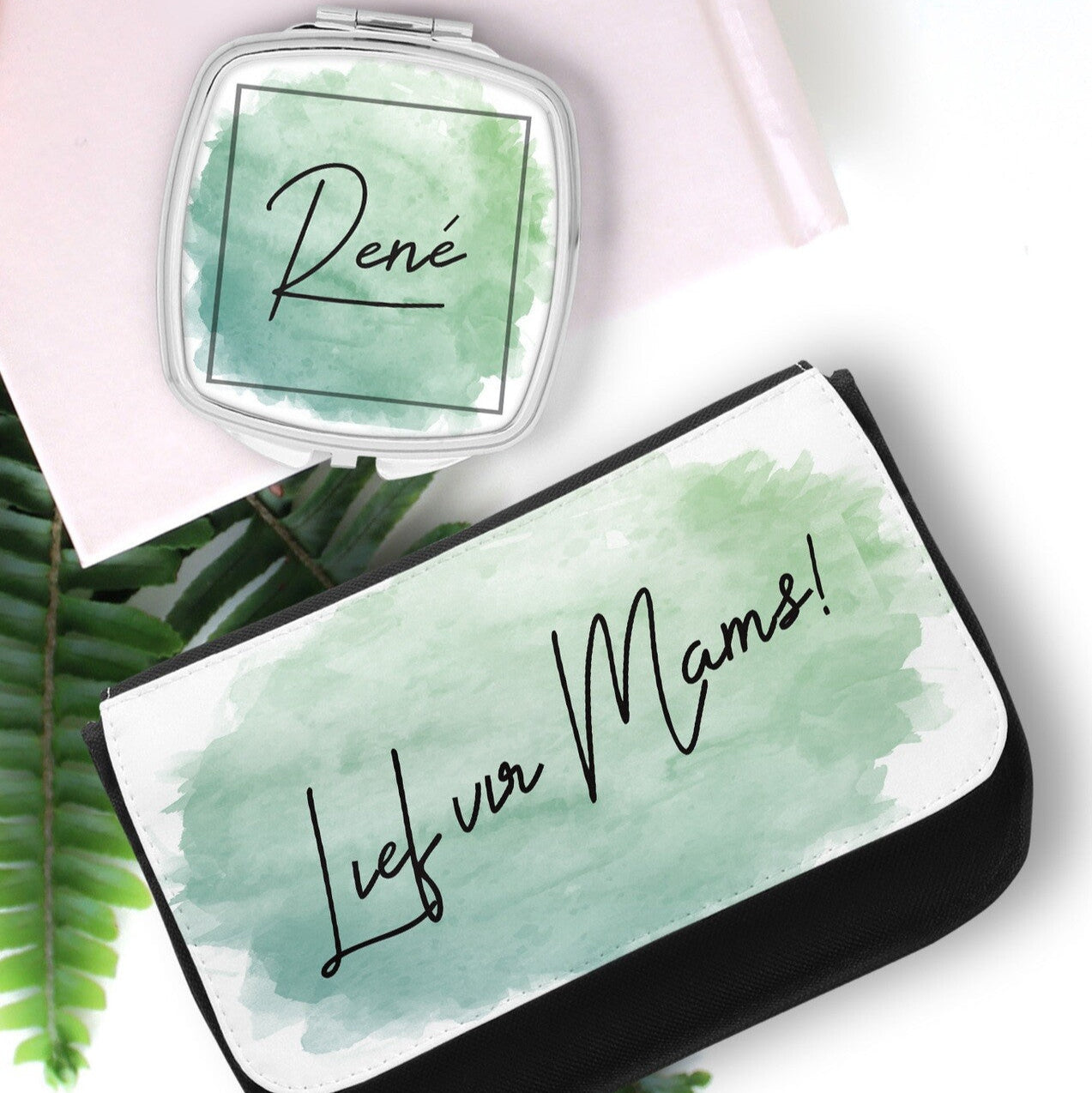 Personalised Cosemetic Bag & Mirror Set For Mom