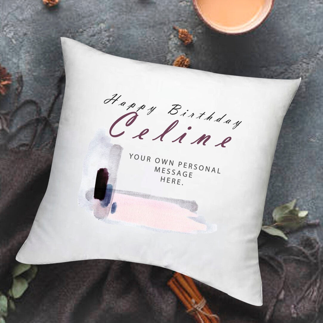 Personalised Birthday Message Cushion from Happy Look | South Africa – Customisable with any name and personal message. Perfect for birthdays and special occasions. A thoughtful gift that brings joy and lasting memories. Shop now!