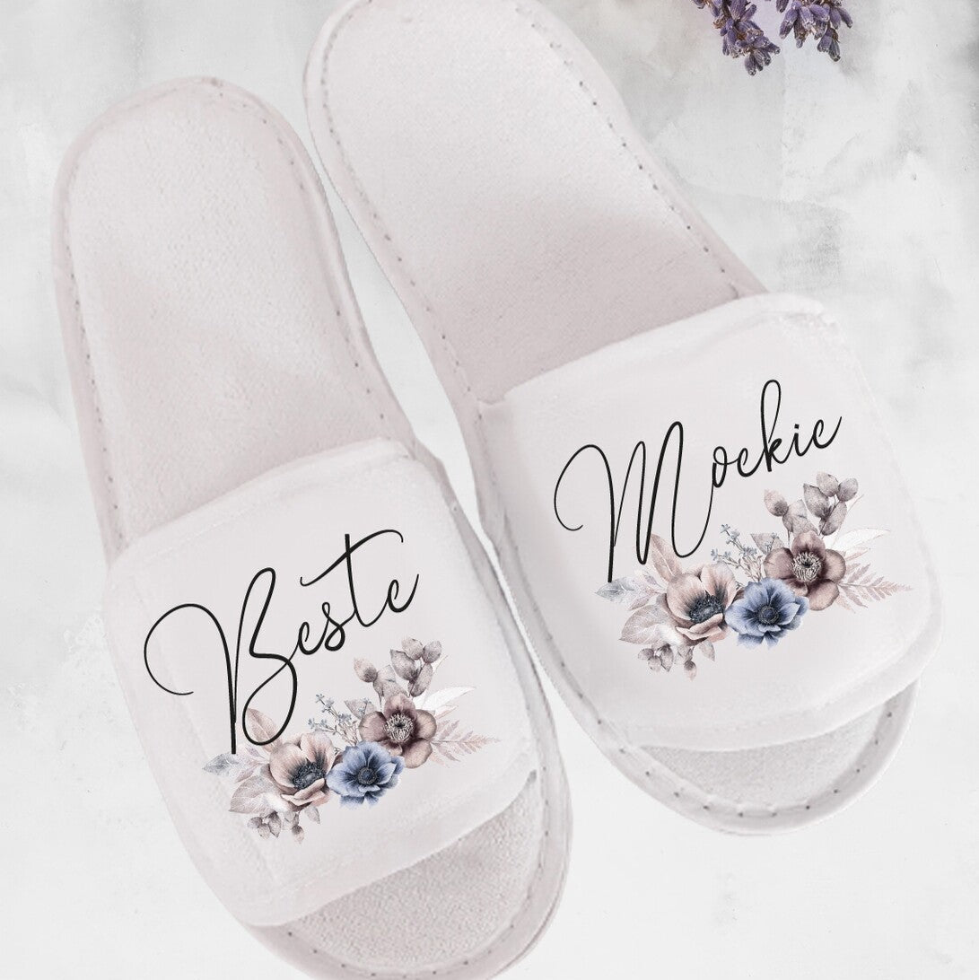 Personalised Slippers from Happy Look | South Africa – Featuring sweet words in floral arrangement. Perfect for Mother's Day and customizable with loving expressions. A thoughtful gift that brings joy and lasting memories. Shop now!