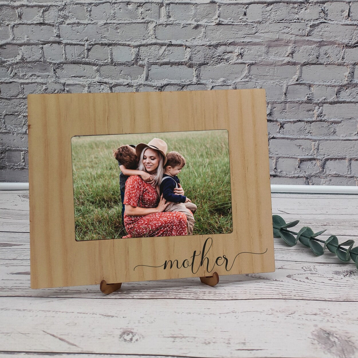 Personalised Wooden Photo Frame from Happy Look | South Africa – Features the word "mother." Perfect for Mother's Day and customisable with names or dates. A thoughtful gift that brings joy and lasting memories. Shop now!