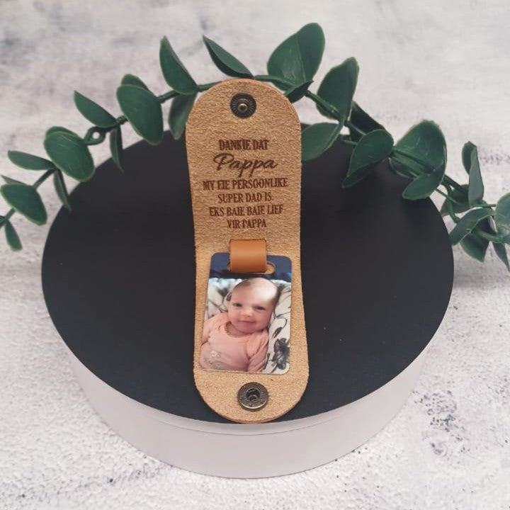 Personalised Photo Leather Keyring