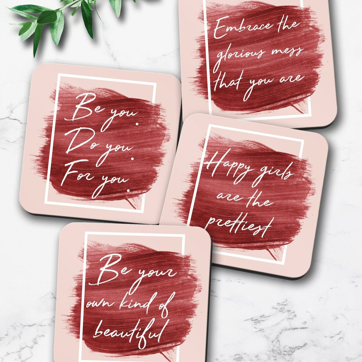 Personalised Quote Coaster Set from Happy Look | South Africa – Featuring encouraging messages for daily motivation. Perfect for friend celebrations and customisable with personalisation options. A thoughtful gift that brings joy and lasting memories. Shop now!
