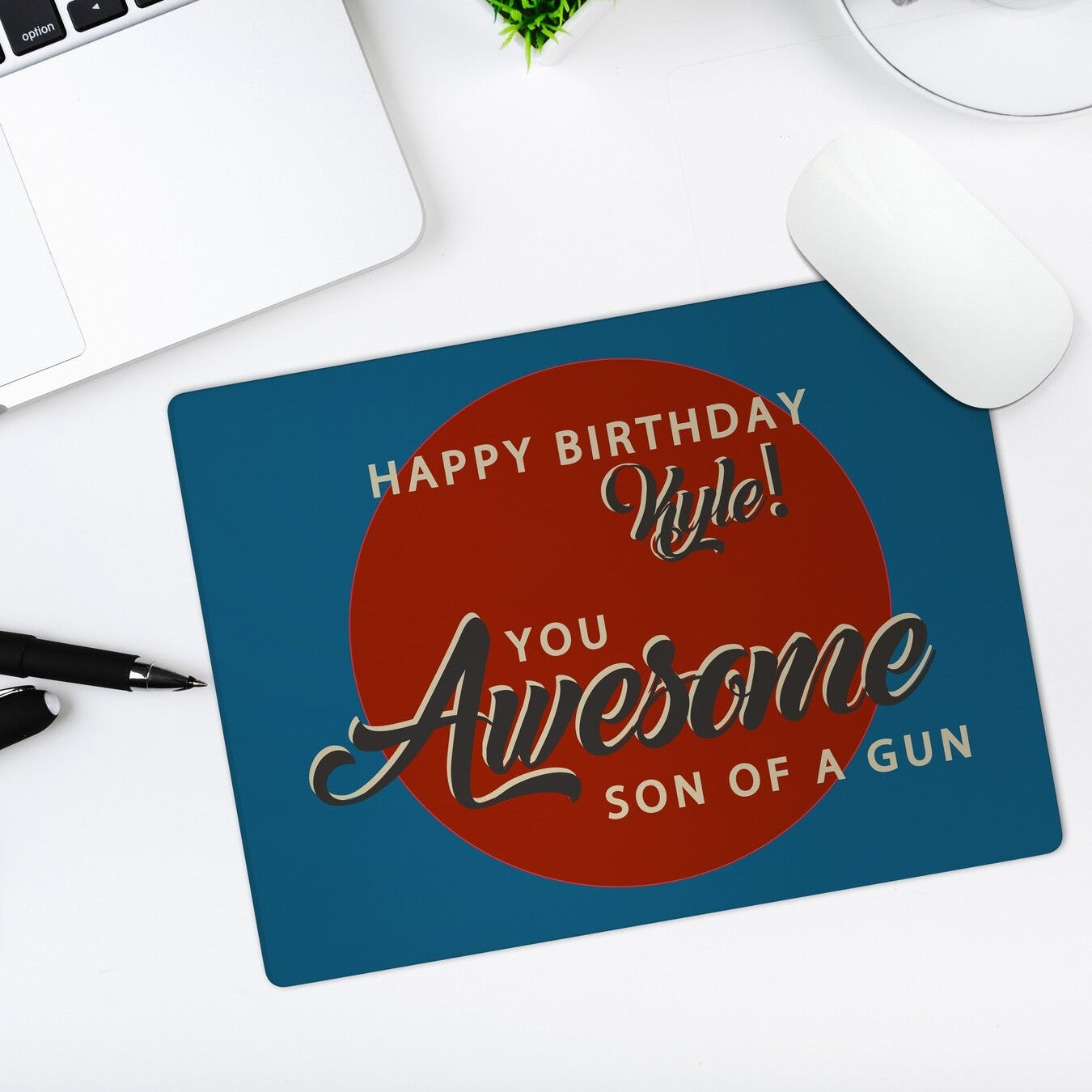 Personalised 'Happy Birthday' Mouse Pad from Happy Look | South Africa – Vibrant design featuring a celebratory message. Perfect for birthdays and customisable with a name. A thoughtful gift that brings joy and lasting memories. Shop now!
