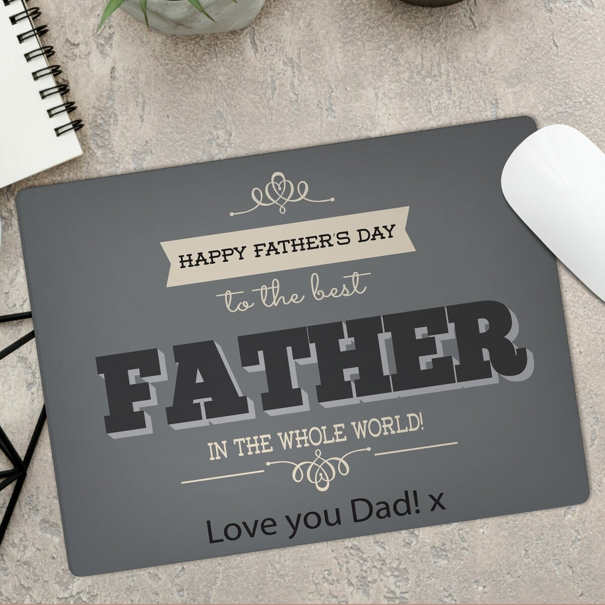 Personalised 'Best Father' Mouse Pad from Happy Look | South Africa – Elegant design with a heartfelt message for Father’s Day. Perfect for Father’s Day and customisable with a personal message. A thoughtful gift that brings joy and lasting memories. Shop now!