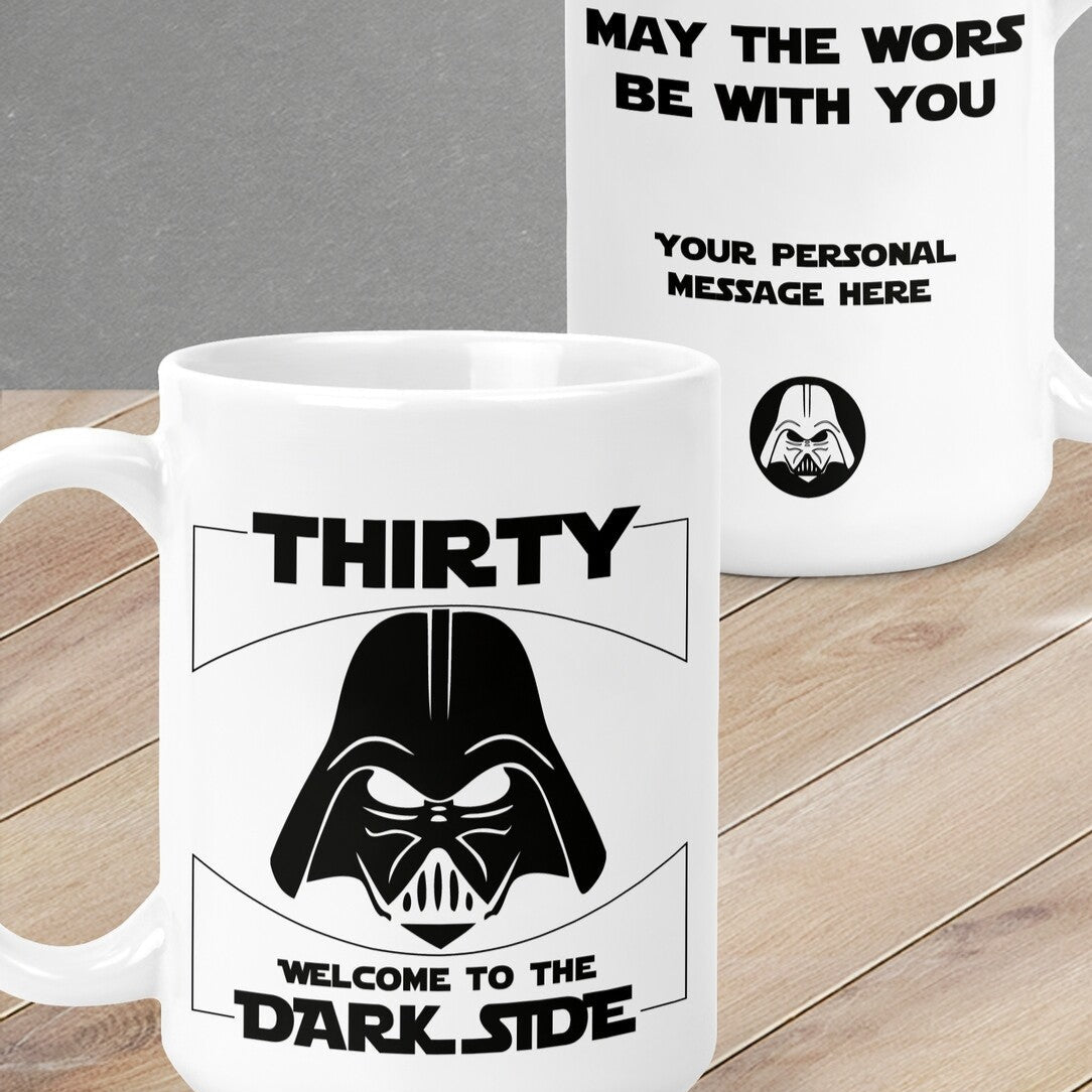  Personalised Star Wars Mug from Happy Look | South Africa – Ideal for fans, featuring a playful tribute to turning 30. Perfect for milestone birthdays and customisable with a personal message. A memorable gift that brings joy and lasting memories. Shop now!