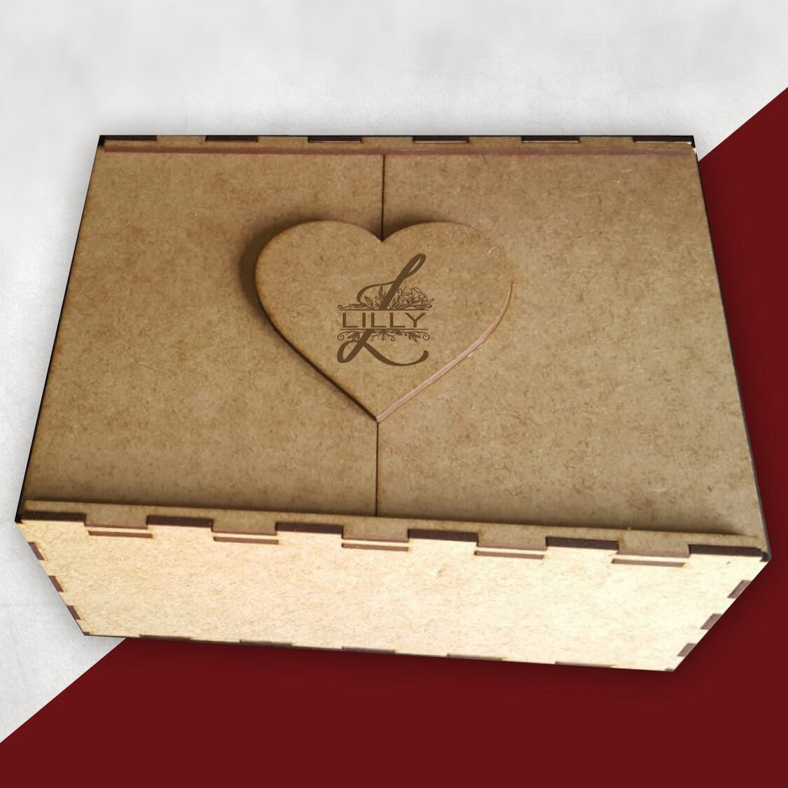 Personalised MDF Box from Happy Look | South Africa – Engraved with "Inital and Floral design". Perfect for a customisable gift with messages. A thoughtful gift that brings joy and lasting memories. Shop now!