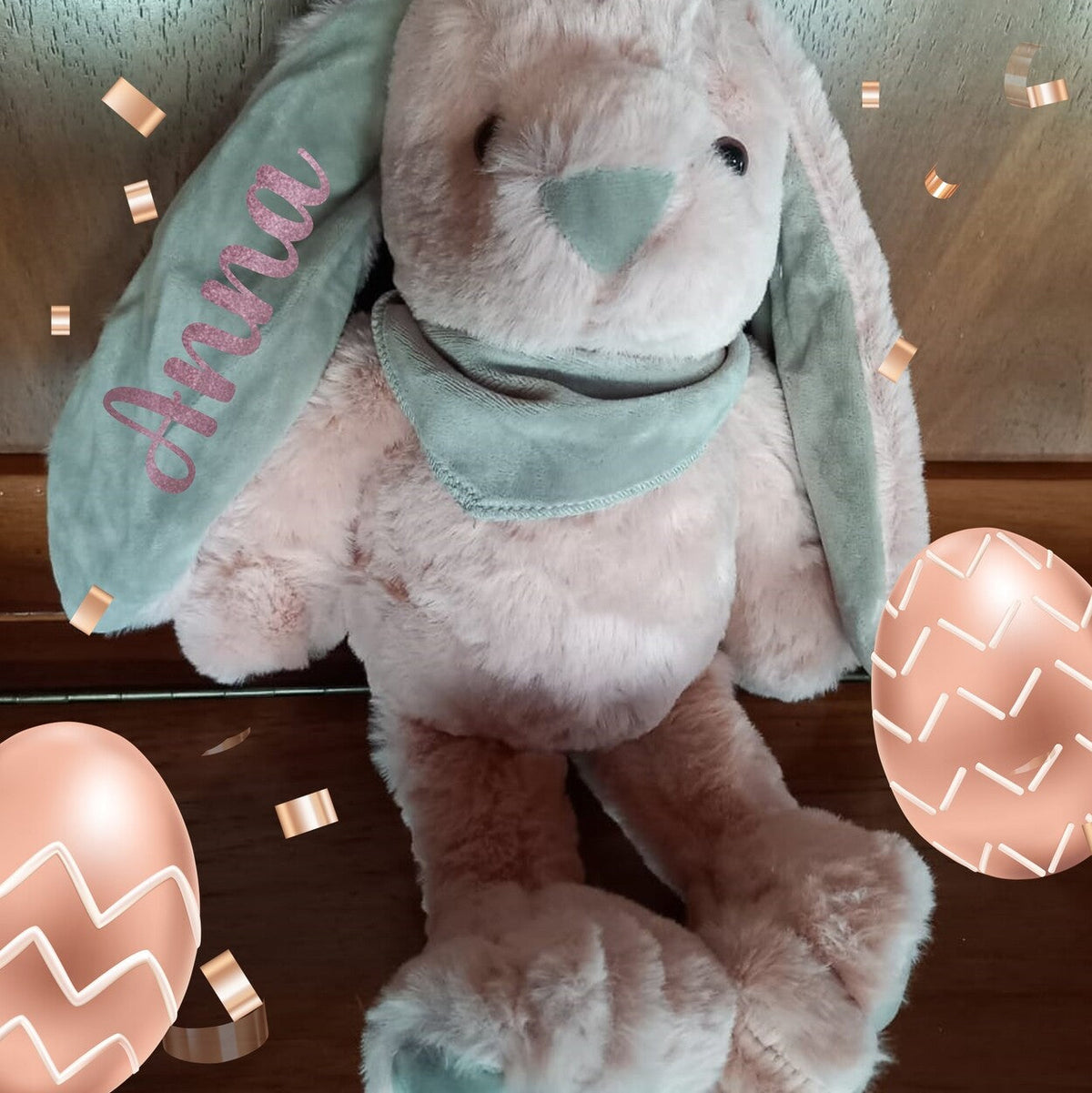 Personalised Plush Bunny from Happy Look | South Africa –  name printed on the ear. Perfect for celebrations and customisable with your choice of name. A thoughtful gift that brings joy and lasting memories. Shop now!
