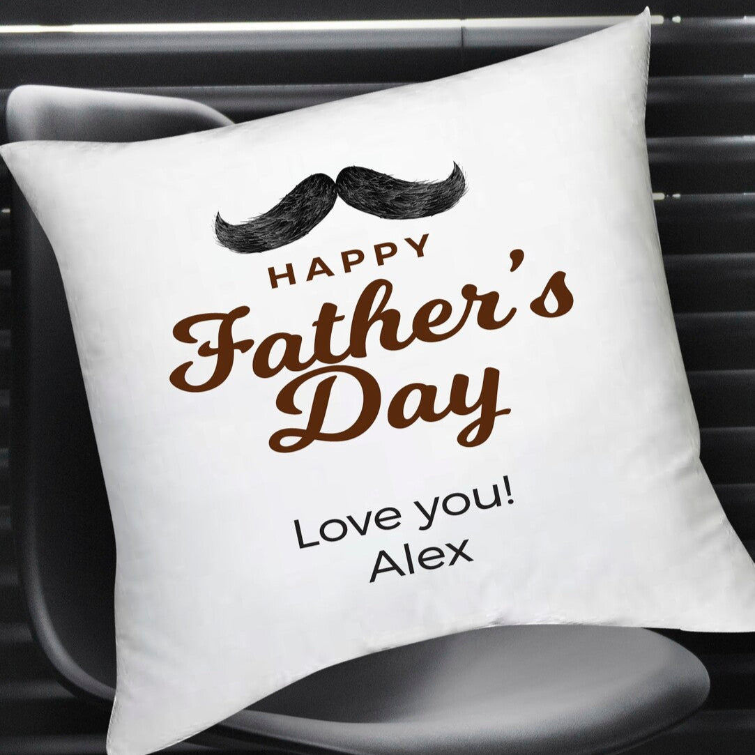 Personalised Cushion from Happy Look | South Africa – A cheerful "Happy Father’s Day" design with a loving message. Perfect for Father’s Day and customisable with your choice of name. A thoughtful gift that brings joy and lasting memories. Shop now!