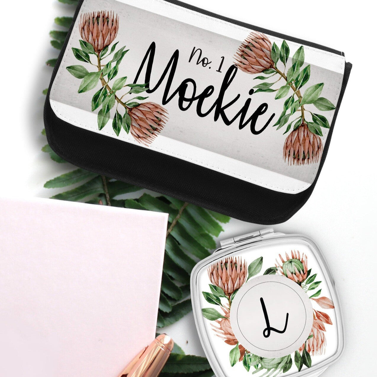 Personalised Cosemetic Bag & Mirror Set For Mom