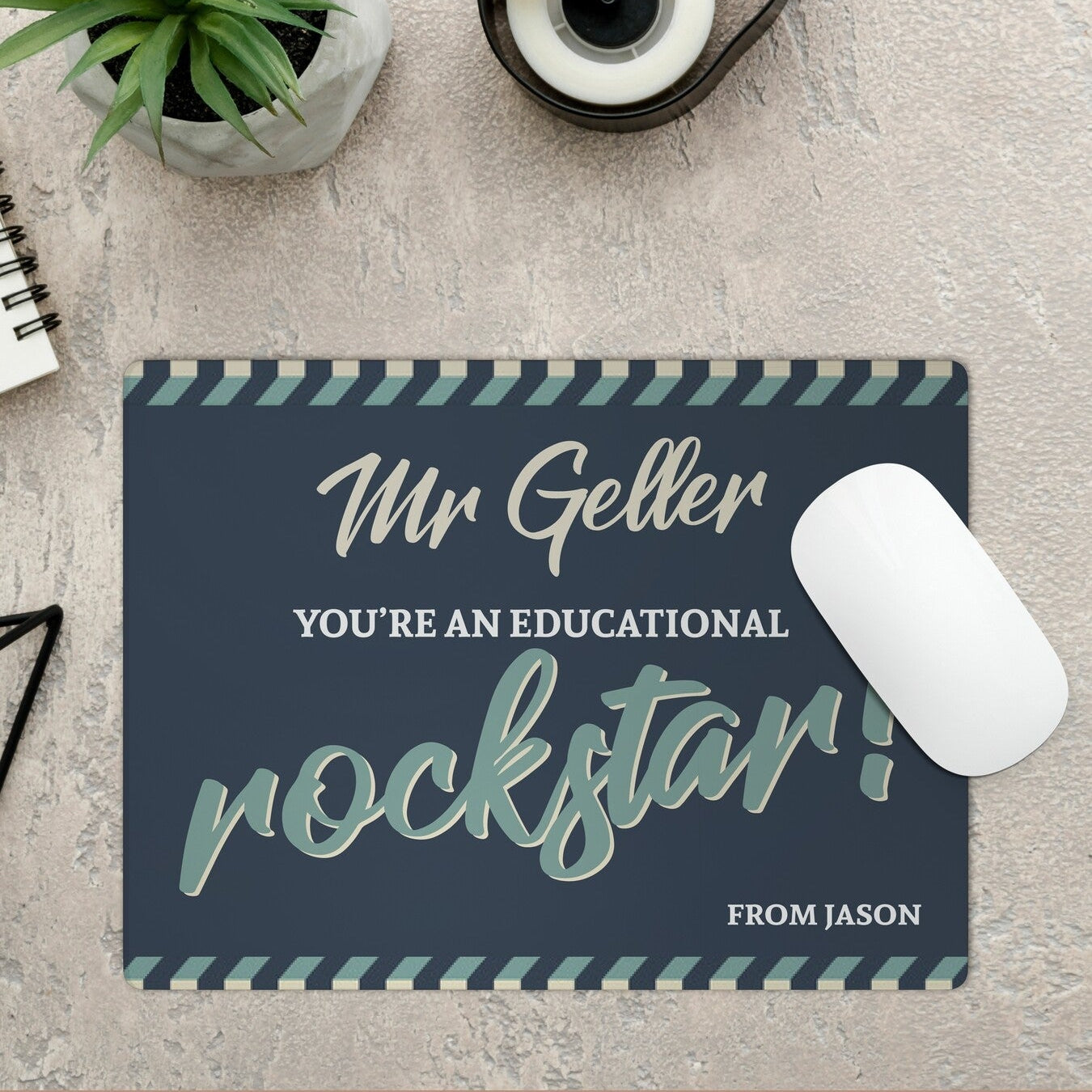 Personalised Mouse Pad from Happy Look | South Africa – Acknowledging educators as "rockstars." Perfect for Teacher Appreciation and customisable with a name. A thoughtful gift that brings joy and lasting memories. Shop now!