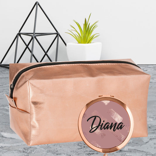 Personalised cosmetic bag and mirror set from Happy Look | South Africa – Stylish and functional. Perfect for birthdays and customisable with the name "Diana." A thoughtful gift that brings joy and lasting memories. Shop now!