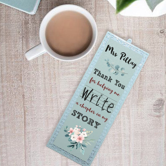 Personalised Metal Bookmark from Happy Look | South Africa – Acknowledges the support of a teacher. Perfect for Thank You gifts and customisable with a name. A thoughtful gift that brings joy and lasting memories. Shop now!