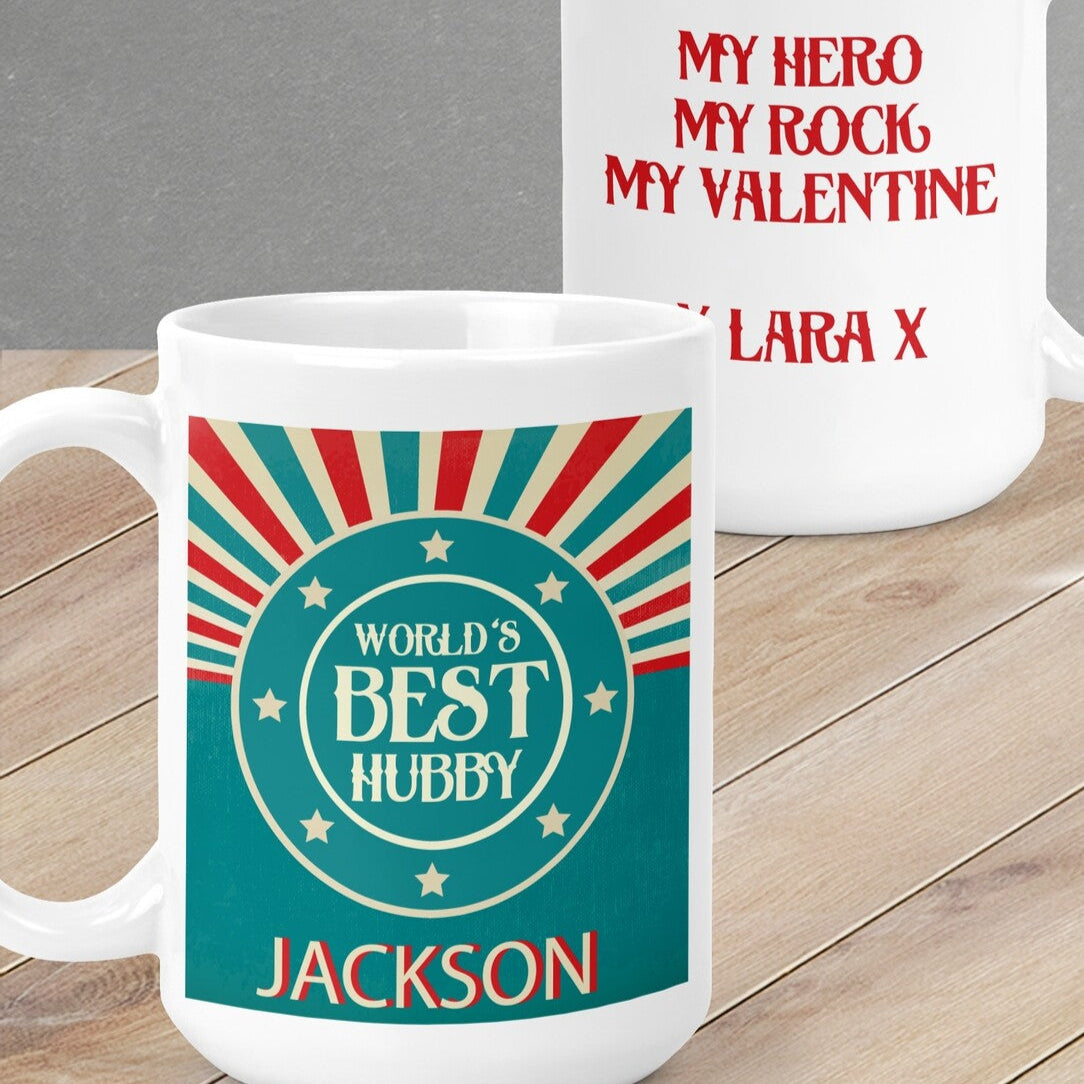Personalised Best Hubby Mug from Happy Look | South Africa – Celebrating a loving husband with a custom name and message. Perfect for special occasions and customisable with a name. A thoughtful gift that brings joy and lasting memories. Shop now!