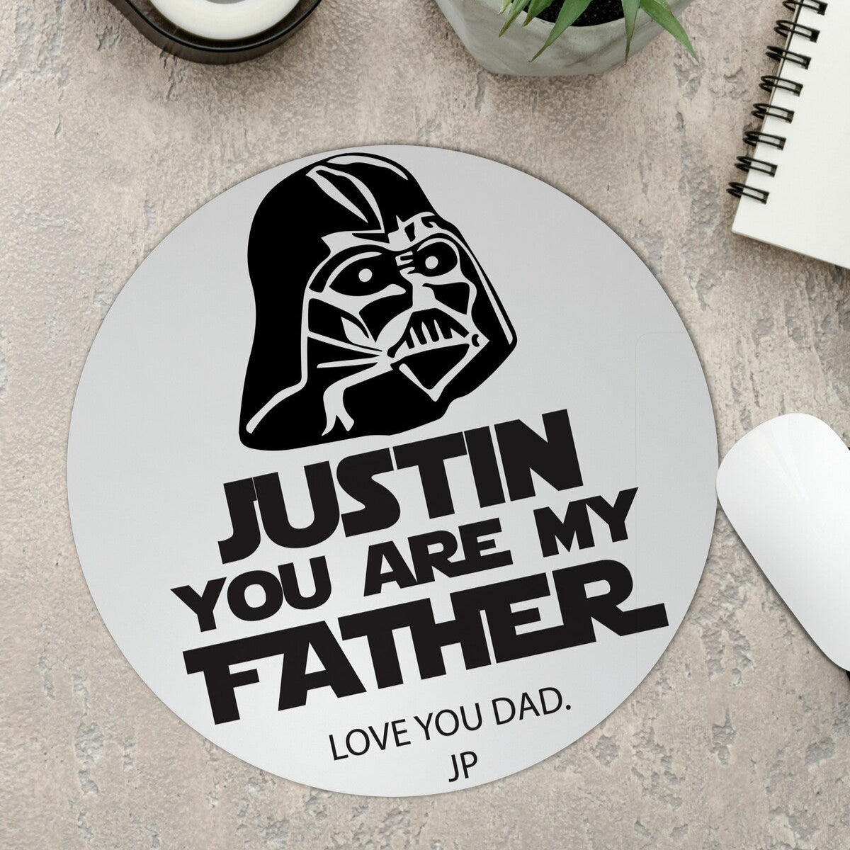 Personalised Darth Vader Mouse Pad from Happy Look | South Africa – Unique birthday gift idea featuring a iconic Star Wars character. Perfect for birthdays and customisable with a name or special message. A thoughtful gift that brings joy and lasting memories. Shop now!
