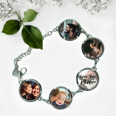 Personalised Photo Bracelet from Happy Look | South Africa – Elegant aluminium bracelet with 5 customisable links for photos or text. Perfect for birthdays, anniversaries, Mother's Day, and sentimental gifts. A thoughtful keepsake that captures precious memories. Shop now!