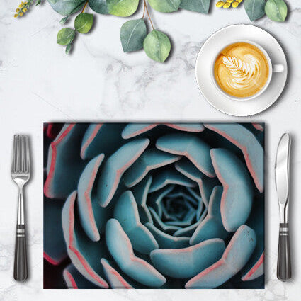 Personalised Succulent Placemat Set of 4 from Happy Look | South Africa – Rectangular MDF placemat featuring a vibrant and detailed illustration of a succulent plant, with soft green and perfect for adding a touch of nature to your table Perfect for birthdays, Mother’s Day, and bridal showers. A daily reminder of love and special moments.